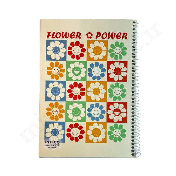 دفتر 80 برگ مقوایی پیتیکو Pitico Flower - Image 1