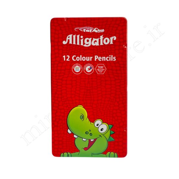 مداد رنگی 12 رنگ جعبه فلز الیگیتور Alligator - Image 1