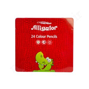 مداد رنگی 24 رنگ جعبه فلز الیگیتور Alligator