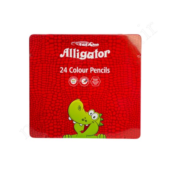 مداد رنگی 24 رنگ جعبه فلز الیگیتور Alligator - Image 1